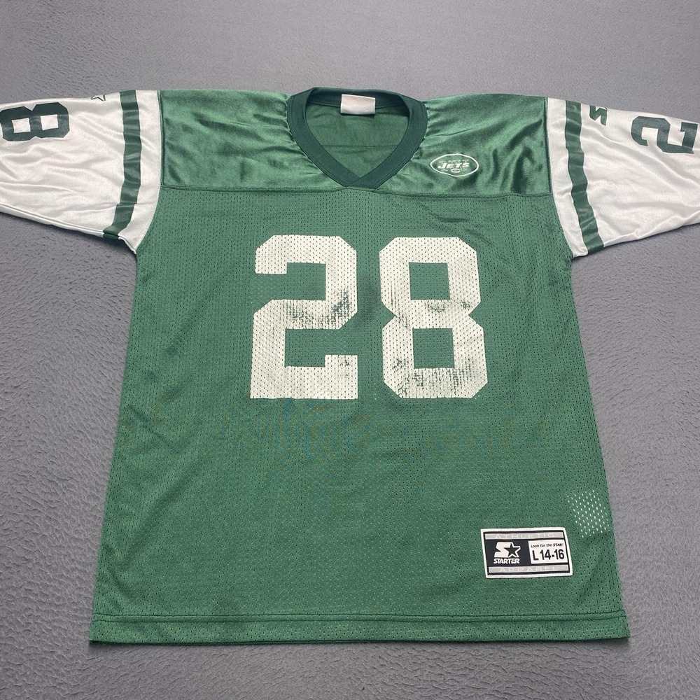 VTG New York Jets Jersey Boys Large 14-16 NFL Football Martin 28 Starter 90s